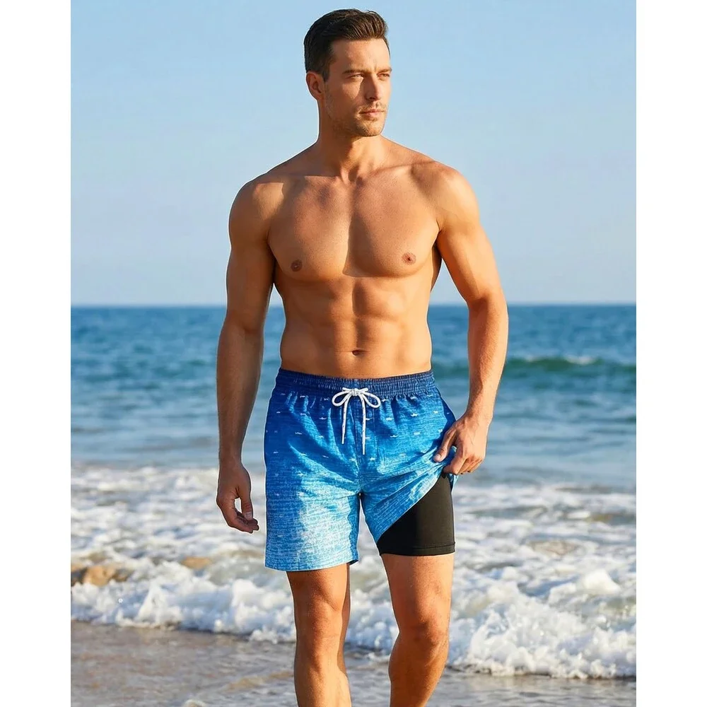 zeetoo Men's Swim Trunks Quick Dry Compression Liner Shorts XL Style Fit - NWT